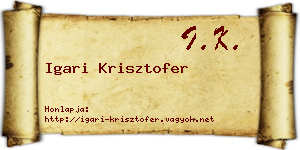 Igari Krisztofer névjegykártya