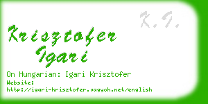 krisztofer igari business card